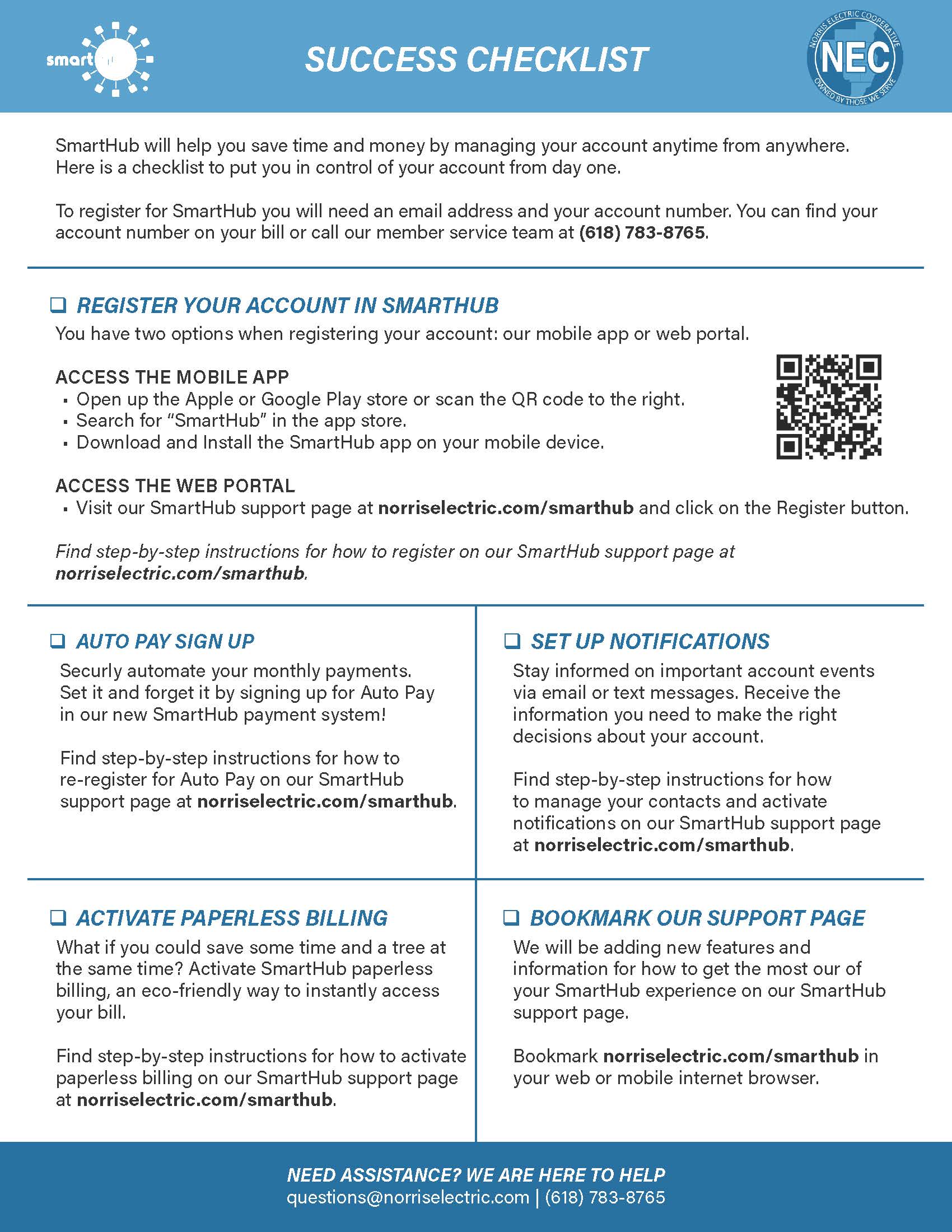 smarthub check list